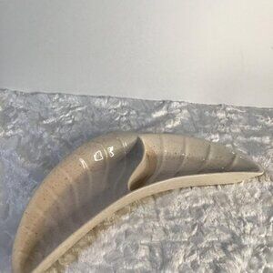 VTG Speckled Pottery Leaf Shaped Divided Charcuterie Serving Dish - 11" x 7" USA